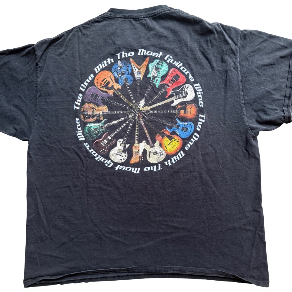 Taboo Guitar Graphic T-Shirt Mens 2XL Black The One With The Most Guitars Wins